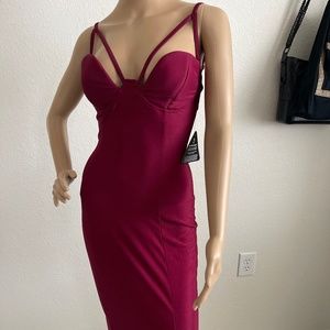 Brand new Rare London midi dress burgundy color